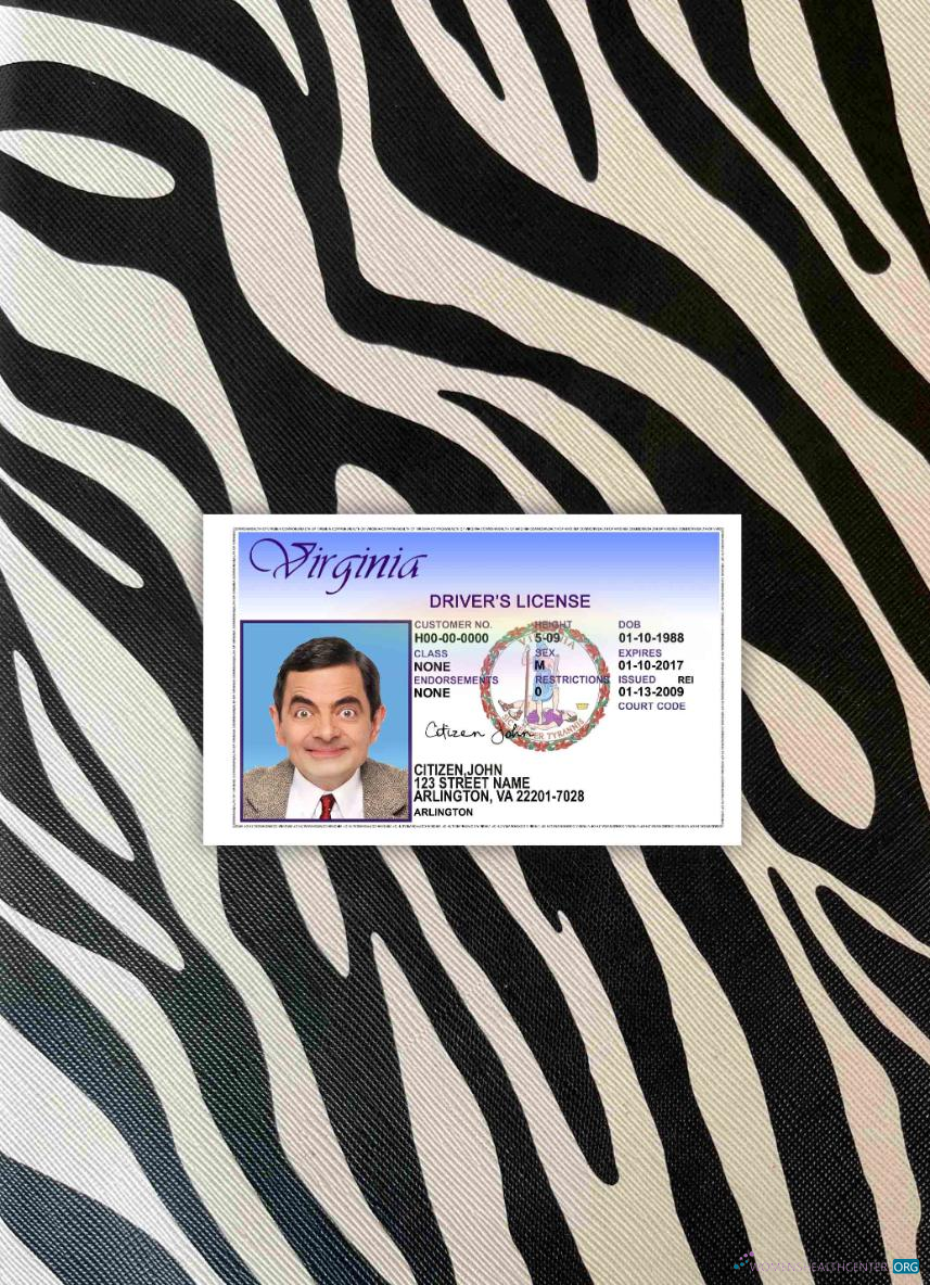 Download USA Virgina DL version 2 photolook FRONT Photoshop template